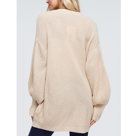 Puffed Long Sleeve Cardigan - Picture 3 of 5